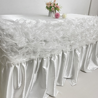 Luchuan Wunderschöne Luxus-Tischdecken Hochzeits-Rüschen-Tischdecken Goldene Tischdecke Hochzeit