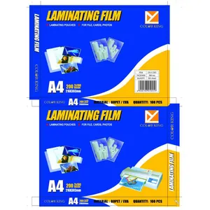 Guangzhou Yuhan fornecedor por atacado Cor rei Filme Laminação Bolsas A4 100micron PET + EVA Filme de Laminação de plástico