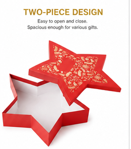Custom Red Star Shaped Lid and Base Gift <b>Box</b> with Clear Window Rigid Cardboard <b>Christmas</b> Blind <b>Box</b> Mystery Packaging - Product Image 3