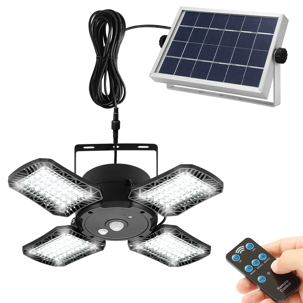 Solar Light Indoor Complete Indoor Solar Powered Lights Lamp For House Motion Sensor With Remote Control 128 Led/1000lm Ip65