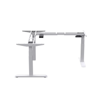 Bureau debout ergonomique électrique moderne en forme de L avec cadre en acier inoxydable, poste de travail modulaire pour bureau à domicile