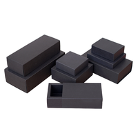 Boîtes en carton noir recyclé écologiques avec tiroir coulissant, logo personnalisé, petites boîtes à bijoux et parfums, finition mate/brillante pour