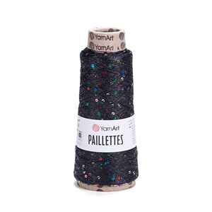 Fil à tricoter Art 8010 Noir Métallique Paillettes 200g - Product Image 1