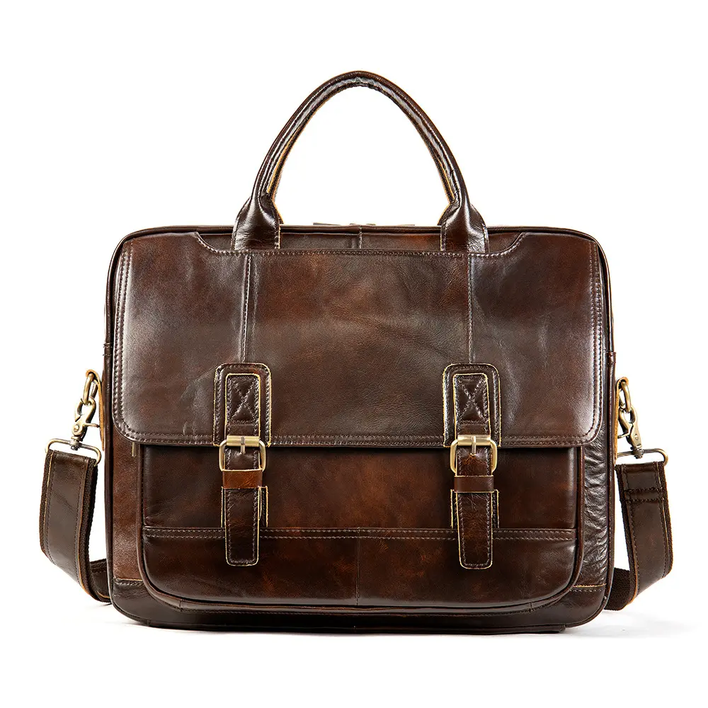 Men's Genuine Leather Shoulder Laptop Bag Male Office Bag For Men