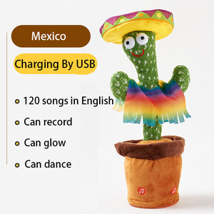 USB Électronique Cactus Bailarin En Peluche Jouet Noël Shake Dancing Cactus avec 120 Chansons Enregistrement Faible quantité minimale <span class=keywords><strong>de</strong></span> commande - Product Image 2