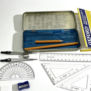 Offres promotionnelles mondiales : Ensemble mathématique de 13 pièces, Trousse de dessin technique en métal pour enfants, fournitures scolaires - Product Image 5