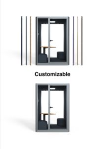 UNIBOOTH Cabine d'enregistrement insonorisée multifonctionnelle en aluminium durable <span class=keywords><strong>pour</strong></span> bureau, immeuble, télétravail, hôtel – Design moderne et mobile - Product Image 4