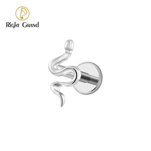 <span class=keywords><strong>Mini</strong></span> Serpiente Helix Tragus Conch, Pendiente Clásico con Rosca Interna, Espalda Plana, Labret, Piercing de Labio, Joyería, 16G - Product Image 6