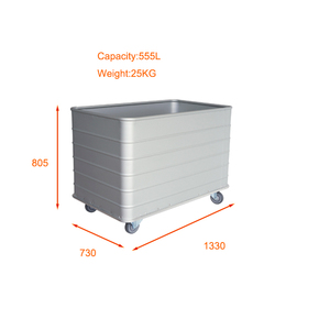 Chariot à linge pliable à roulettes pivotantes, capacité moyenne, 623L, en aluminium galvanisé à chaud, panier à linge pour la lessive, l'hôtellerie, le transport et le stockage - Product Image 1