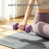 Ensemble d'haltères carrées en PVC avec logo personnalisé, 2LB 3LB 5LB, haltères non roulantes pour femmes, entraînement de force à domicile, fitness