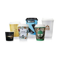 Impression personnalisée 8oz 10oz 32 oz Gobelets en papier à emporter pour café et liquides avec support de support Couvercles de gobelets en plastique jetables pour boissons chaudes