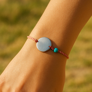Custom Engraved Round <b>Bracelet</b> with POD Design Handmade <b>Bracelet</b> Adjustable <b>Boho</b> Style Rope <b>Bracelet</b> for Women Men - Product Image 2