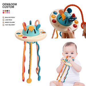 Juguetes Montessori de Alta Calidad para Educación Temprana de Silicona con Cuerda de Tracción, Juguete Sensorial y <span class=keywords><strong>Mordedor</strong></span> para Bebé - Product Image 1