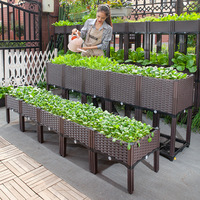 Balcon Jardinière Légumes Boîte Légumes Pot De Fleurs Terrasse Toit Grand Rectangulaire En Trois Dimensions Combinaison Pot De Fleurs En Plastique