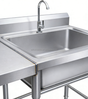 Évier en acier inoxydable de taille personnalisable, très vendu, avec un comptoir pour la cuisine à domicile, l'hôtel, le restaurant