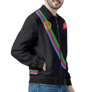 Drapeau érythréen personnalisé grande taille vestes pour hommes bon marché vente en gros mode tendance hommes Bomber vestes <span class=keywords><strong>de</strong></span> haute qualité <span class=keywords><strong>manteau</strong></span> respirant - Product Image 2