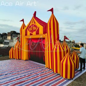 Personnalisable rouge et jaune rayé gonflable carnaval cirque arc australie tour du monde décor théâtre scène Performance toile de fond - Product Image 4