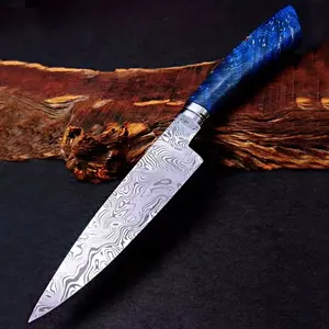 Роскошный заказной швеец Damasteel RWL34 из дамасской стали Vinland с стабилизированной рукояткой из клена 4,5 дюймов Универсальный нож