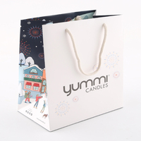 Sac en papier personnalisé poignée corde avec logo vêtements shopping cadeau bijoux emballage sac en papier