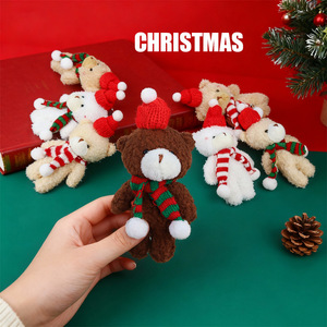 Lindo Oso de Peluche Navideño con Mochila, Colgante y Llavero, Relleno de Algodón PP, Pequeño Regalo Festivo - Product Image 4