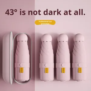 Mini Ombrello Portatile Manuale con Protezione UV UPF50+ per Sole e Pioggia, Doppio Uso, per Donne - Product Image 2