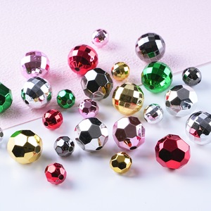 Cuentas redondas sueltas de acrílico UV de 10/16mm <span class=keywords><strong>para</strong></span> hacer joyas, <span class=keywords><strong>pulseras</strong></span> de bolígrafo, venta al por mayor, cuentas de plástico con cuerno de tierra de Navidad - Product Image 3