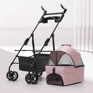 Wholesale Luxury Portable Large Foldable Pet <b>Stroller</b> Transparent Oxford Material Elegant Fashionable for Outdoor Use Cats <b>Dogs</b> - Product Image 4