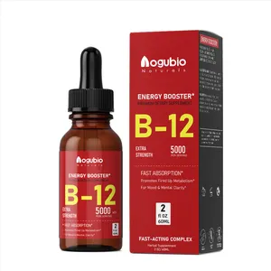 قطرات فيتامين B12 التركيز والمزاج والصحة الدماغية زيادة الطاقة دعم OEM العلامة الخاصة قطرات سائلة فيتامين B12قطرة