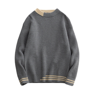 <span class=keywords><strong>Pull</strong></span> d'hiver personnalisé pour hommes et adolescents, chandail tricoté ample en molleton à col rond, vente en gros, 2020 - Product Image 2