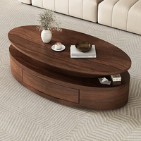 Table basse moderne en bois avec tiroir, design de rangement écologique pour salon