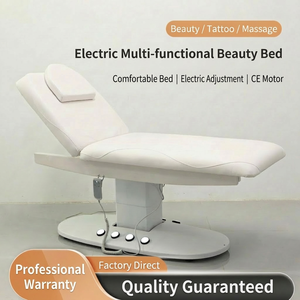 Luxury Golden Base Electric Beauty Bed Leather Massage Bed Salon Facial Eyelash Lash Bed With Lights - Product Image 2