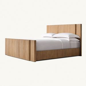 Muebles de Dormitorio de Diseño Contemporáneo OEM, Cama Doble King Size Moderna de Alta Gama con Estructura de Madera y Cabecera - Product Image 4