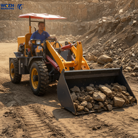 Chargeuse sur pneus diesel compacte polyvalente WGZN 4x4 articulée avec godet compact pour l'agriculture, la construction et l'exploitation minière