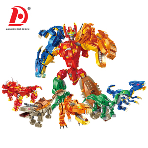 Blocs de construction dinosaures mecha 5-en-1, 1215 pièces, 2 modes de transformation, briques robot dinosaure, <span class=keywords><strong>jouet</strong></span> éducatif STEM à assembler pour enfants - Product Image 2