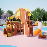 Structure de jeu commerciale avec toboggan combiné et toboggan spiralé en acier galvanisé à chaud pour parcs à thème et sites communautaires