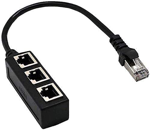 RJ45 Network Splitter Adapter Cable 1 Male 3 Female Socket Port LAN Ethernet Y Adapter for Computer Braid Shielded