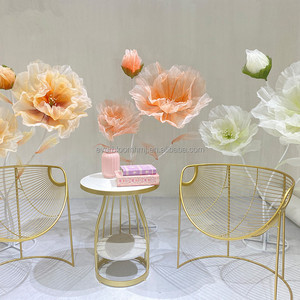 Fournitures de mariage M21, décoration de lieu de rendez-vous, <span class=keywords><strong>fleuriste</strong></span>, fleurs de <span class=keywords><strong>pivoines</strong></span> géantes artificielles, fleurs en organza à déplacement automatique pour vitrine - Product Image 6