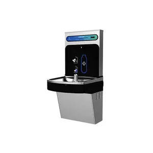 IUISON Stainless Steel 304 Wall Mounted Cold Drinking Water Fountain With Display Screen For School Use