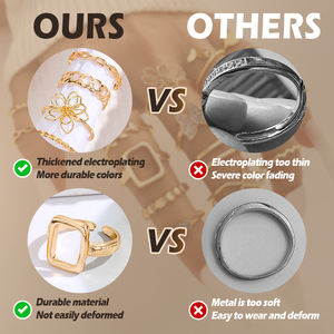 Verstelbare Gouden En Zilveren Kampioenschap Trouwring Set Verlovingshaan <span class=keywords><strong>Ring</strong></span> Wolfraam Neus & Teenringen Mode Sieraden Gemaakt Legering - Product Image 3