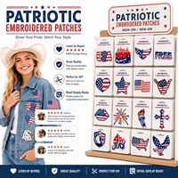 Patch brodé thermocollant ou à coudre, motif drapeau patriotique américain, aigle, étoile, feux d'artifice, Jour de l'Indépendance du 4 juillet, vente en gros