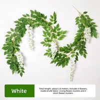 Guirlande de glycine artificielle en soie pour décoration d'arche de mariage, feuilles vertes style vigne, fleurs dorées pour extérieur