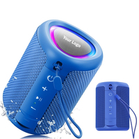 Enceinte Bluetooth compacte portable, étanche IPX5, TWS, 15h d'autonomie, lumière LED dynamique, son HD pour le camping en plein air, la plage, la piscine
