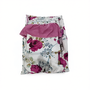 Ensemble de couette générique avec 2 oreillers et rideau à motif floral, taille matrimoniale, en microfibre, style classique, pour usage domestique - Product Image 1