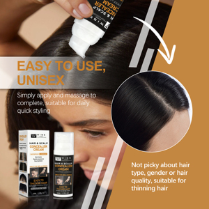 Crema correctora de cabello y cuero cabelludo de marca privada 50ml con Textura líquida para cobertura total a negro Adecuado para hombres y mujeres - Product Image 4