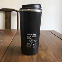 Nouvelle mode réutilisable tasses à café double paroi en acier inoxydable tasse à ventouse ne jamais tomber sur une tasse à café