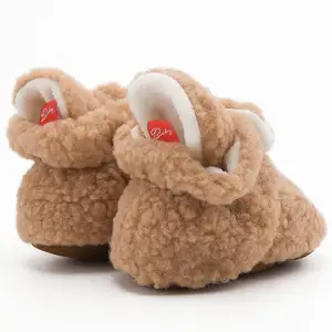תוספות חמה למכור מוצק צבע פליז תינוק נעלי צמר חם תינוק נעלי עבור 0-18 חודשים