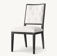 Chaise de salle à manger élégante et contemporaine en chêne et tissu, de style français, pour hôtels, banquets et cuisines.
