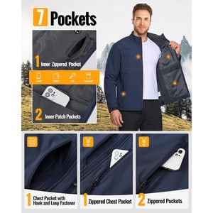 Veste Softshell Légère pour Homme 33 000 pieds - Coupe-Vent et Imperméable avec Doublure Polaire pour la Randonnée - Product Image 2