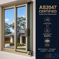 Ventana Corredera de Aleación de Aluminio 6063-T5, Certificación AS2047 Australia, Doble Acristalamiento, Aislamiento Térmico, Insonorizada, Personalizada
