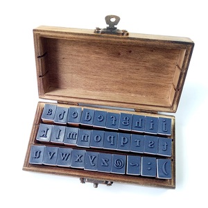 Juego de Sellos de Goma con Letras <span class=keywords><strong>Mayúsculas</strong></span> <span class=keywords><strong>y</strong></span> <span class=keywords><strong>Minúsculas</strong></span>, Estilo Retro Vintage, en Caja de Madera, 30 Piezas por Caja, para Decoración Artesanal - Product Image 6